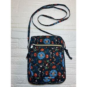 Flower Black Pattern Crossbody Bag